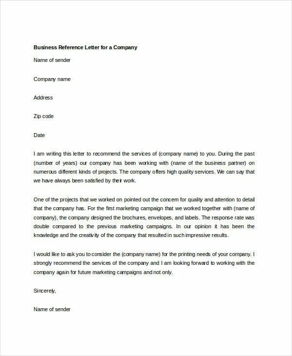 Reference Letter for Company. Reference Letter example for Company. Reference Letter Sample. Business reference Letter.