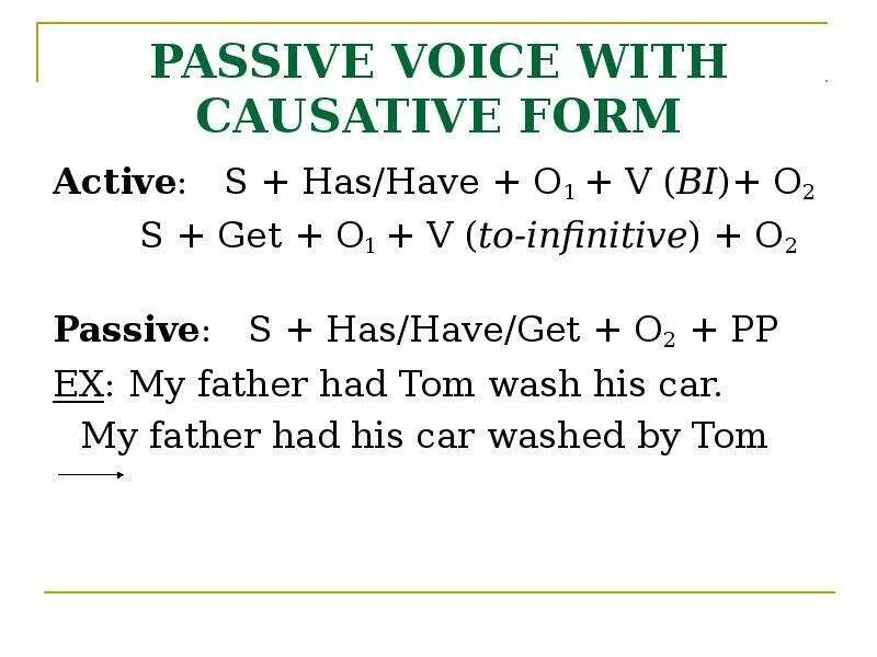 Causative Active and Passive. Causative Passive Voice. Causative form Passive Voice. Passive Active causative таблица.