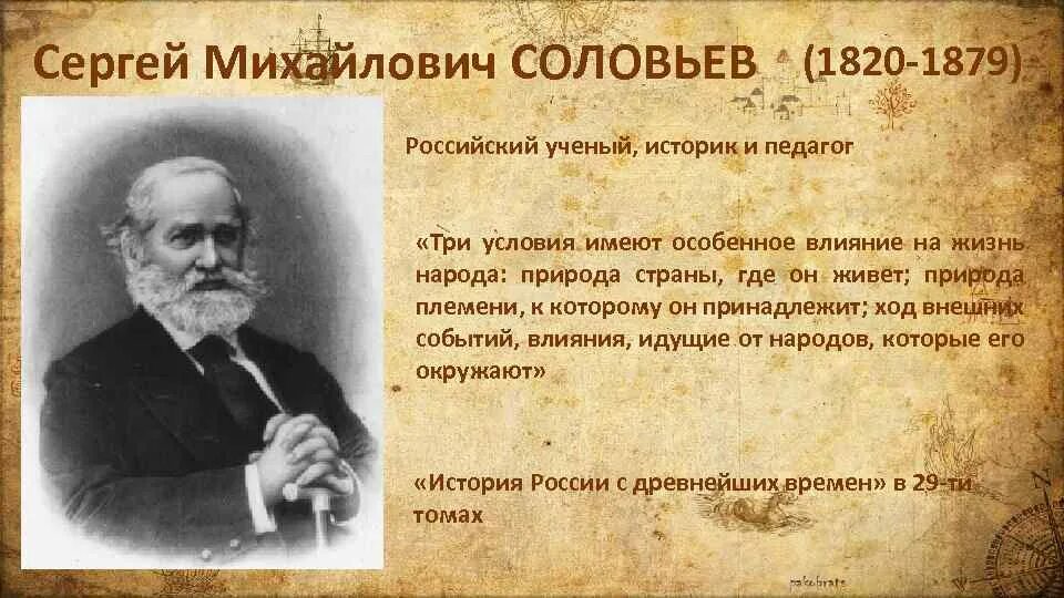 Последним уроком была история историк вошел. С. М. Соловьев (1820–1879).