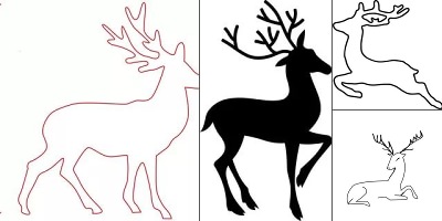 как нарисовать контур оленя