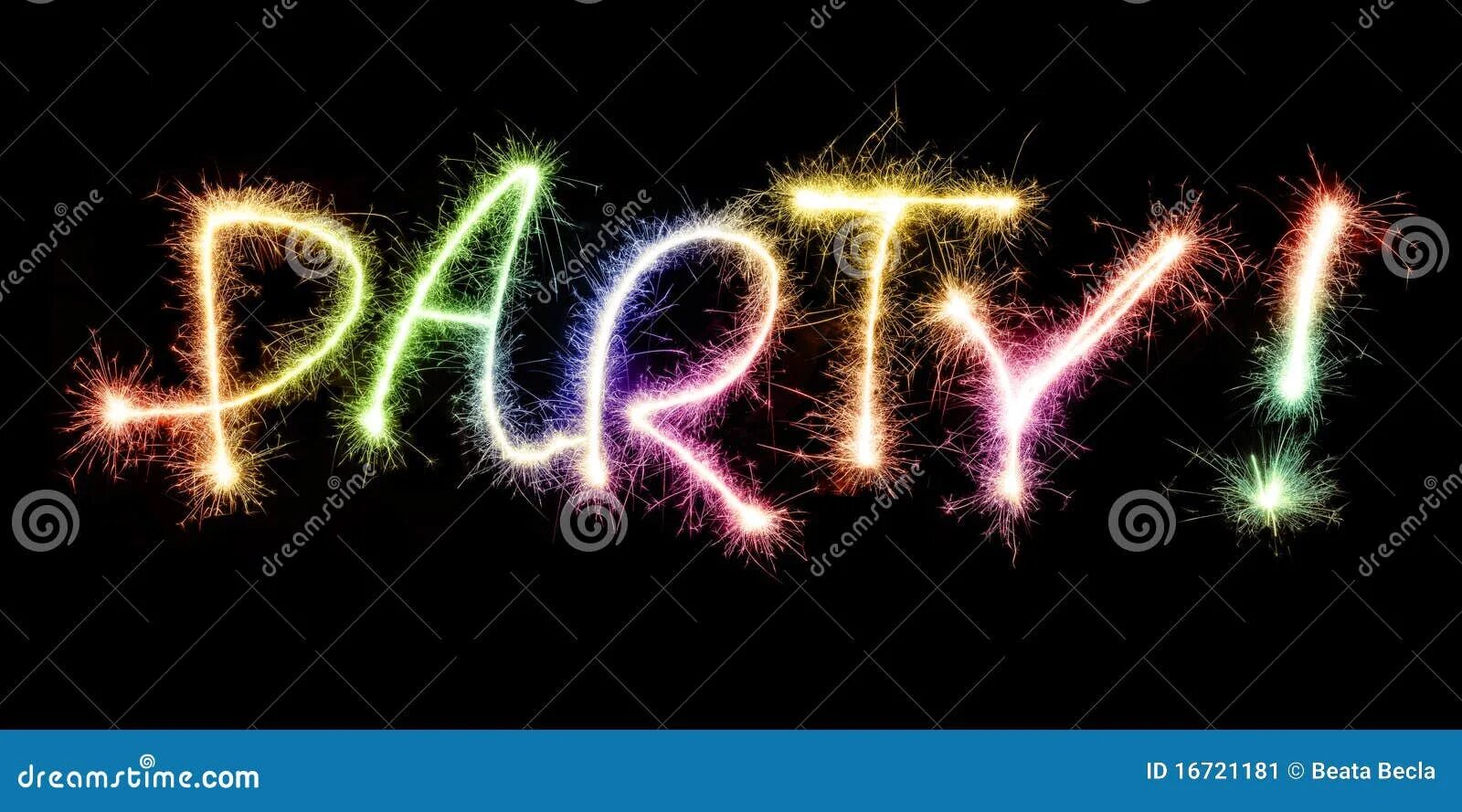 Логотип тусовки. Слово вечеринка на прозрачном фоне. Дискотека. Неоновая вывеска надпись. Тусовка слова.