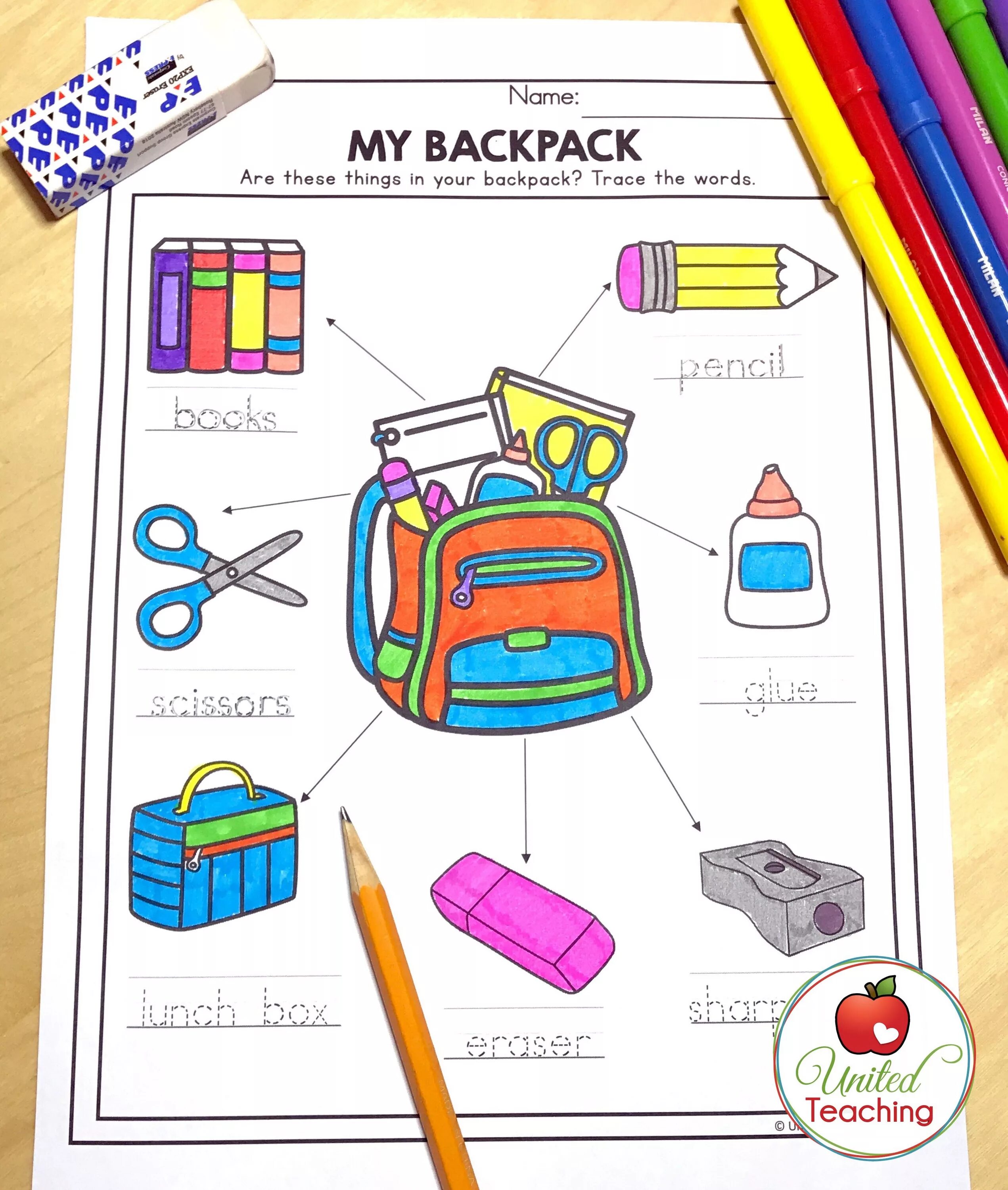 Прописи School objects. School Supplies задания. My School Bag прописи. School Supplies прописи.