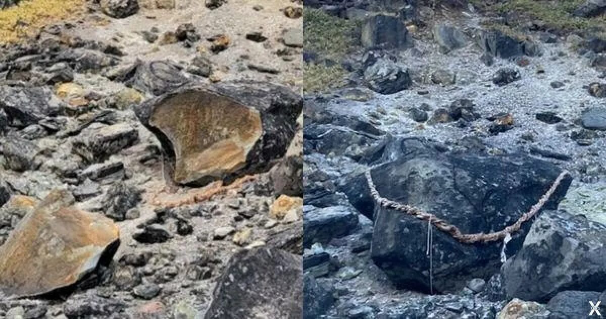 Небо почернело треснуло и раскололось молнией. Камень в Японии раскололся. В Японии раскололся камень смерти. Расколовшийся камень.