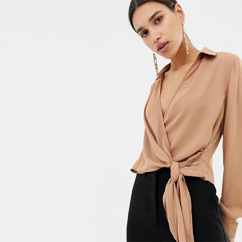 на запахе с завязками. блуза с запахом. рубашка тай missguided. на запахе с завязками. блузка с запахом.