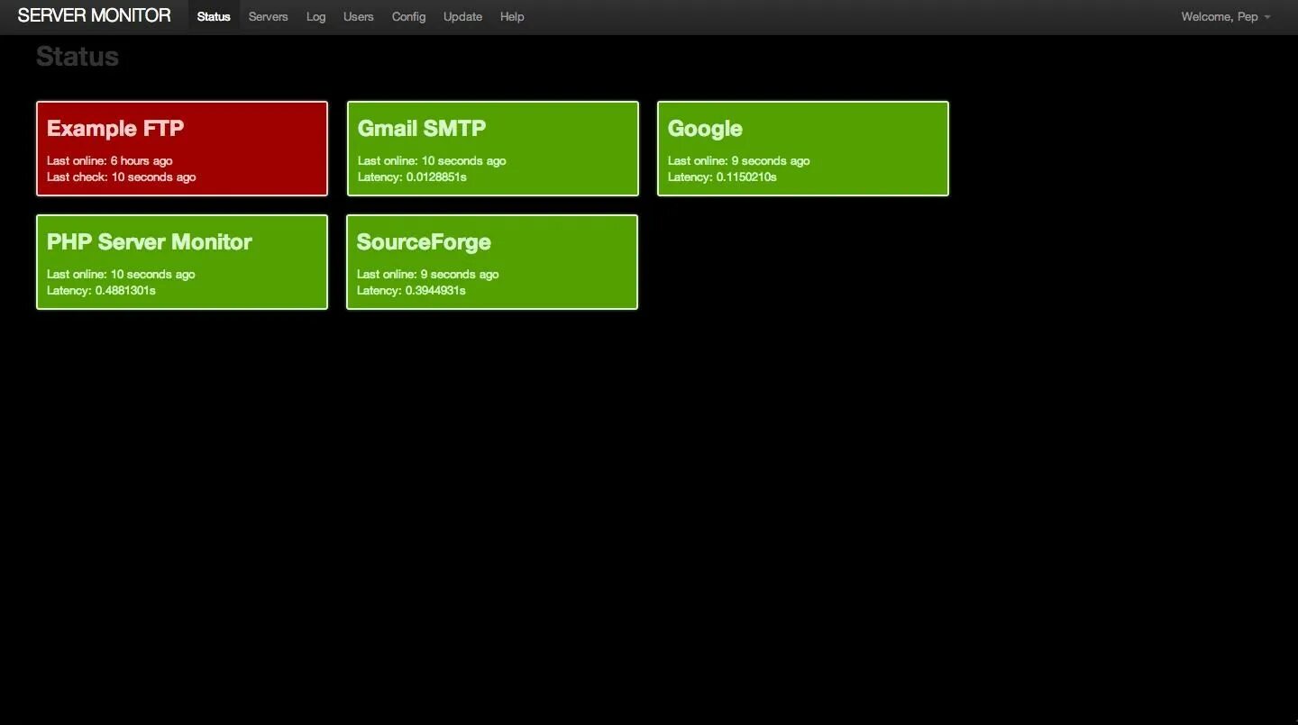 Веб сервер Интерфейс. Server status. Php скрипт Ping. Мониторинг серверов по IP Ping. Update instance