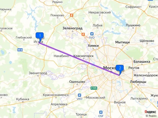 Истра сколько км от москвы