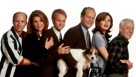 Frasier cast: Then and now Kelsey Grammer, Peri Gilpin, John Mahoney.