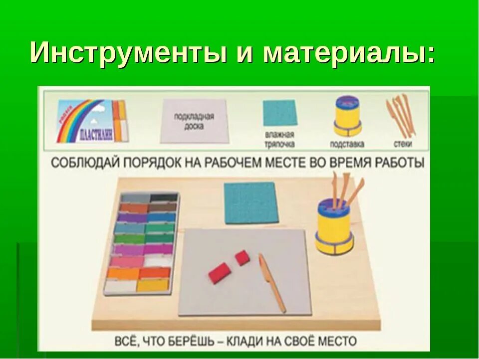 Организация рабочего места по технологии. Рабочее место на технологии начальные классы. материалы и инструменты при работе с пластилином. техника безопасности с пластилином. инструменты при работе с пластилином.