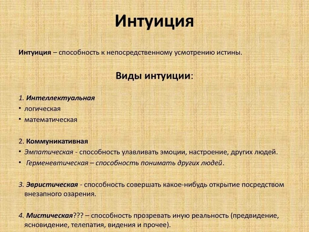 Виды интуиции. Интуиция это в философии. Интуиция это в психологии. Интуиция это простыми словами. Интуитивный вид