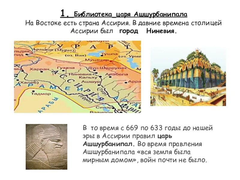 Библиотека царя Ассирии Ашшурбанипала. Государство царя Ашшурбанипала на контурной карте. Создание библиотеки царя Ашшурбанапала. Библиотека Ашшурбанипала в Ниневии.