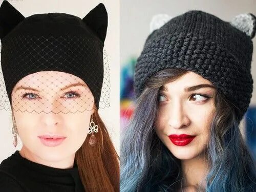 Women Winter Devil Horns Cat Ear Crochet Novelty Harajuku Woolen Knitting Hat ку