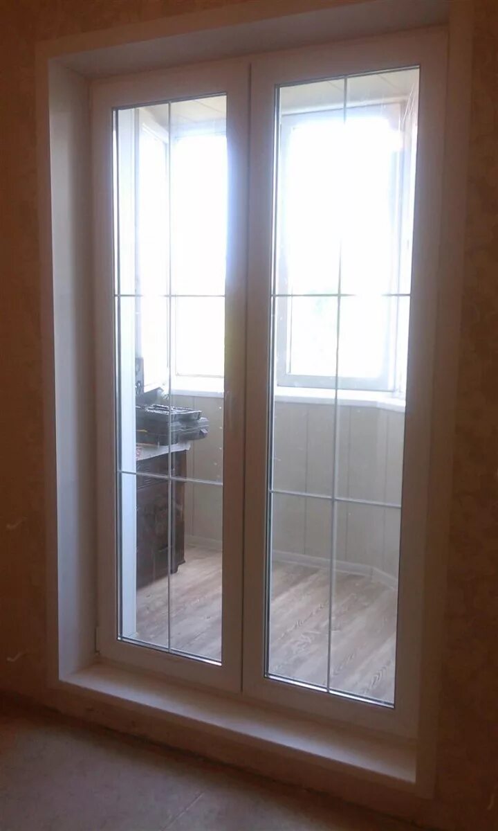 Дверь штульповая ПВХ 1500. Двойная балконная дверь