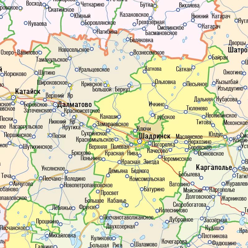 Карта административного деления Курганской области. Карта Шумихинского района Курганской области. Шадринск на карте Курганской области. Границы Курганской области.