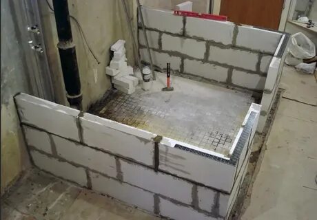 Стены ванной из пеноблоков