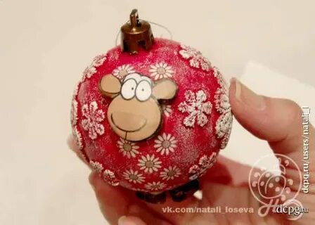 Елочная игрушка барашек