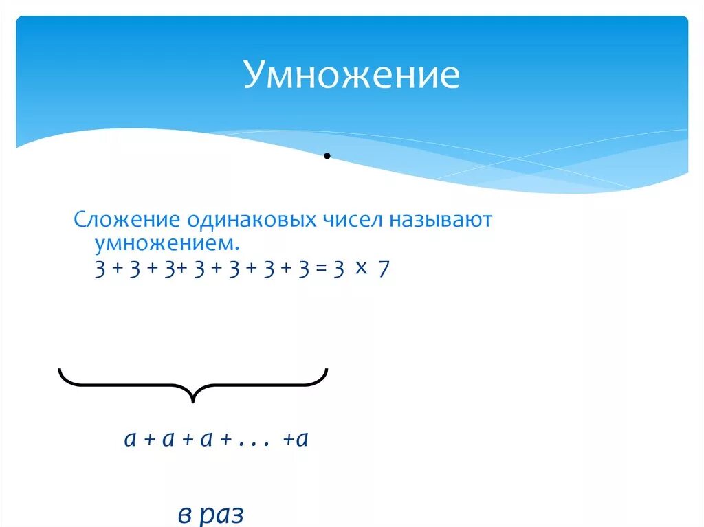 Умножение 2 класс. Умножение это сложение одинаковых слагаемых. Сложение одинаковых чисел. Что такое умножение в математике.