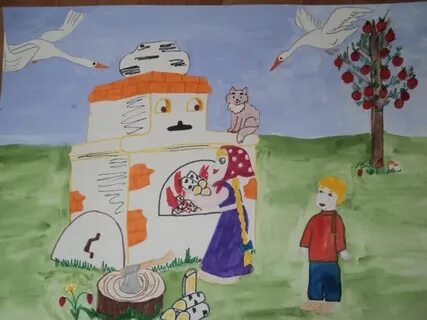 Нарисовать ребенку сказку гуси лебеди