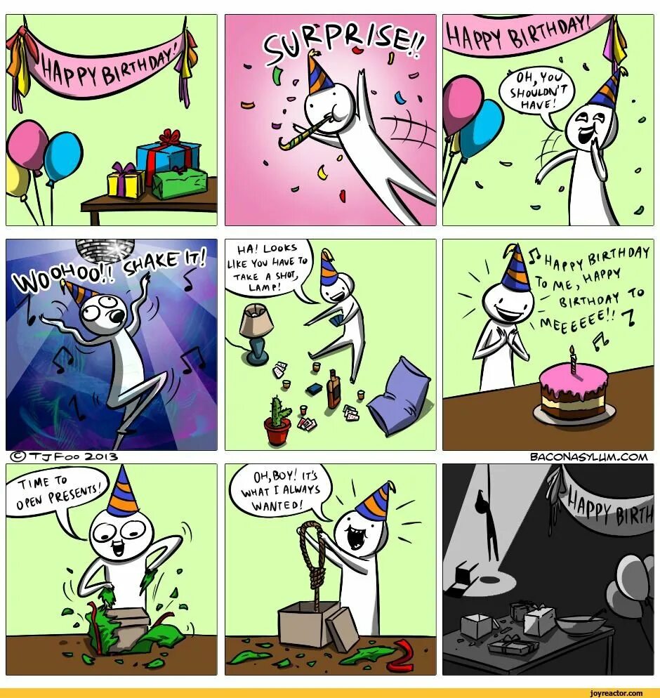 Комикс день рождения. С днем рождения комикс. С днём рождения меня. Открытка комикс. Приколы про день рождения смешные.