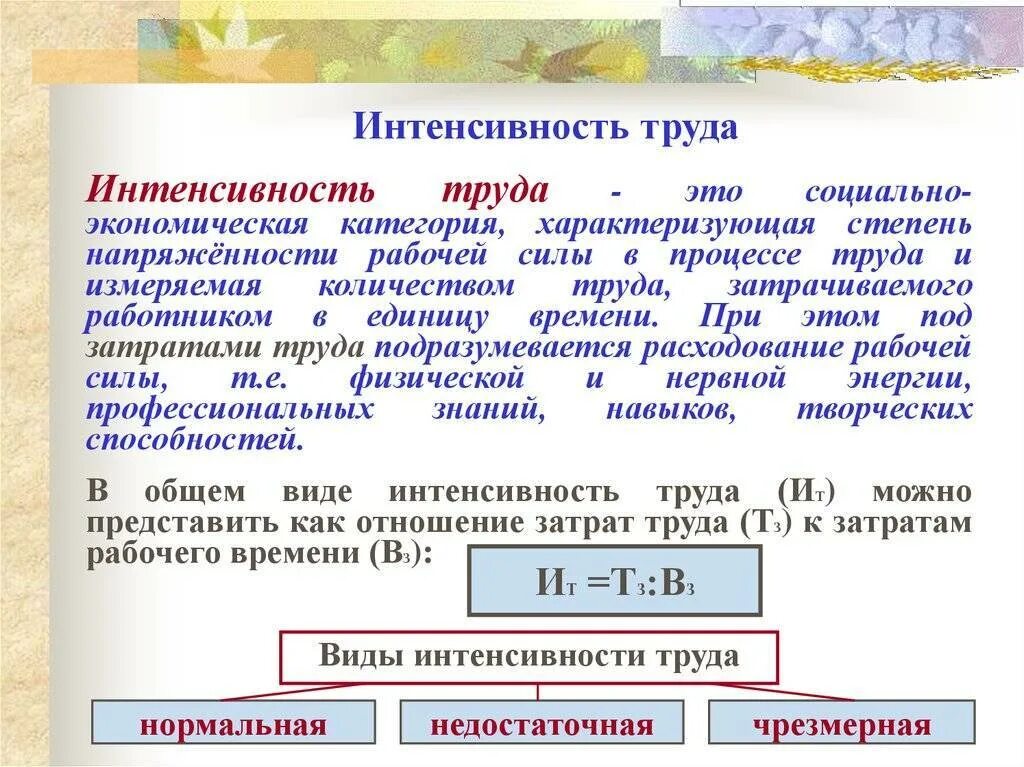 Определение интенсивного