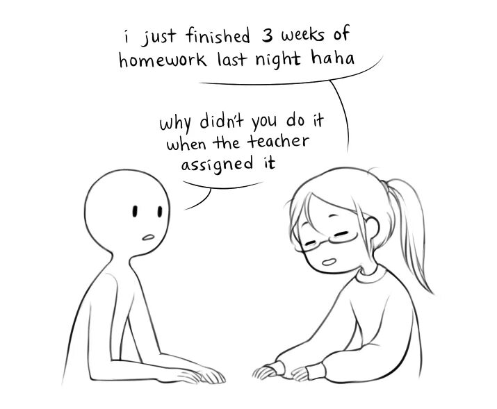 I do my homework last monday