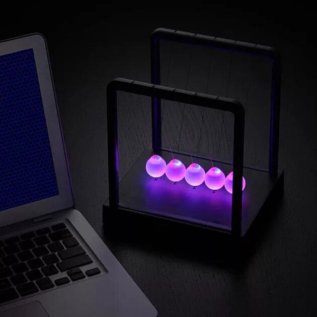 Led edition. Кинетический маятник ньютона. светодинамический led маятник ньютона. маятник ньютона светящиеся шары. квантовая колыбель ньютона.