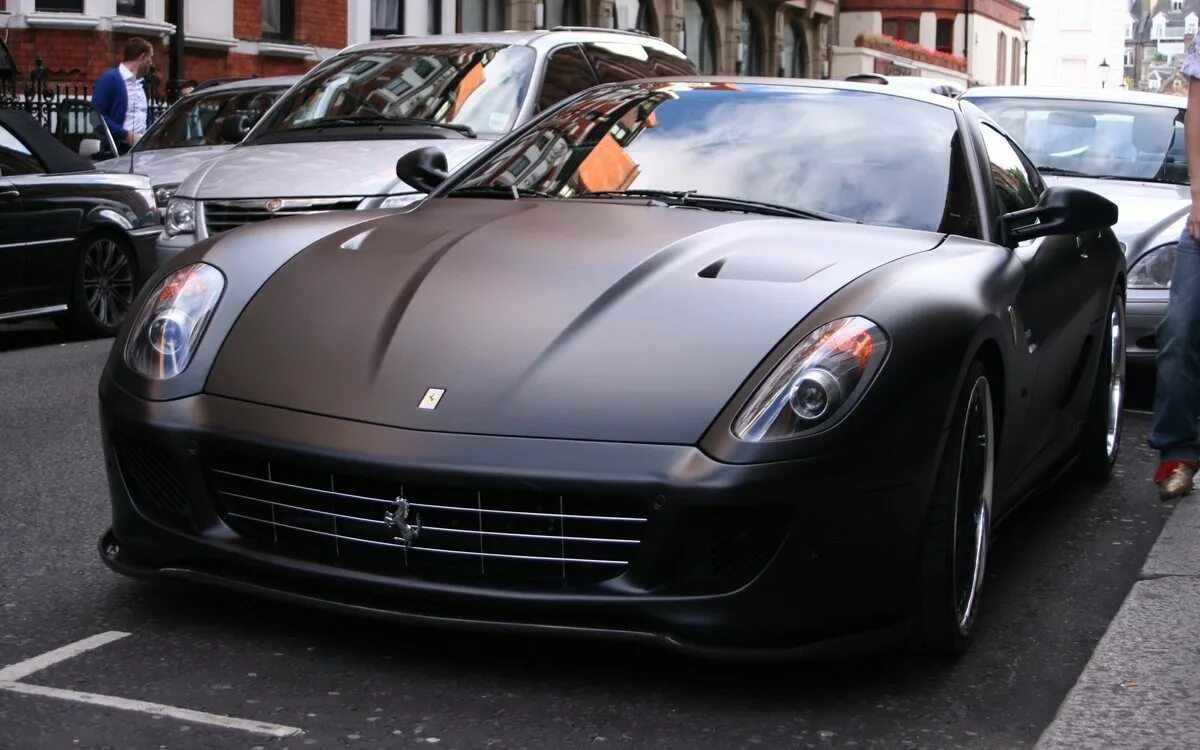 Черный матовый автомобиль. Hamann Ferrari 599 GTB Fiorano. Феррари 599 GTB Fiorano Matte Black. Матовая машина. Красивые черные матовые машины.