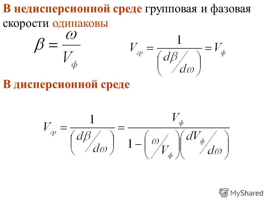 Фазовая скорость среды