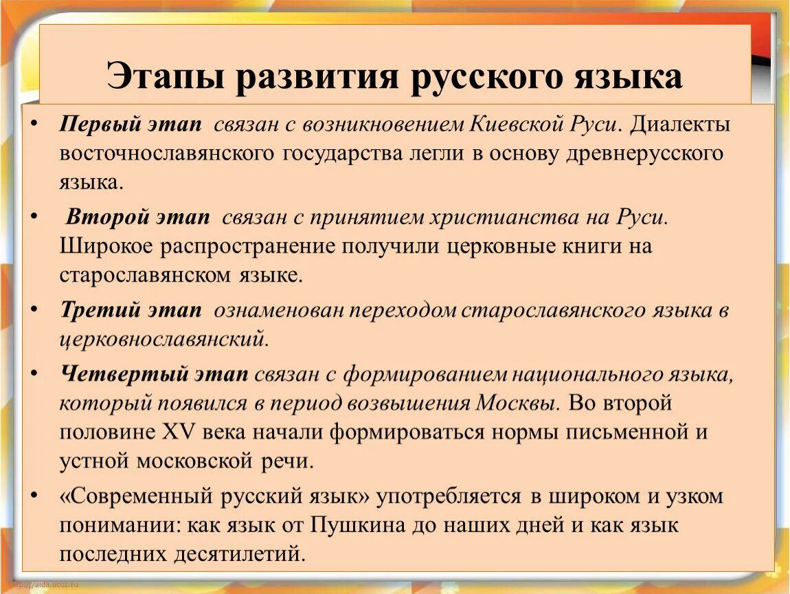 Последние изменения русского языка. Этапы развития русского языка. Основные этапы развития русского языка. Периоды развития русского языка. Этапы развития русского литературного языка.