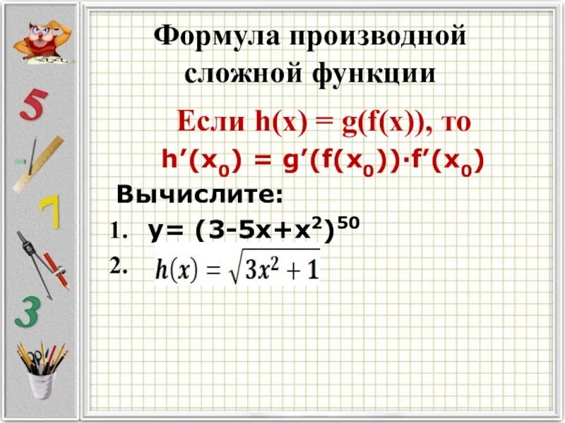 F X формула производной. Производная сложной функции формулы. Формулы по производным. Формулы производной х/3.