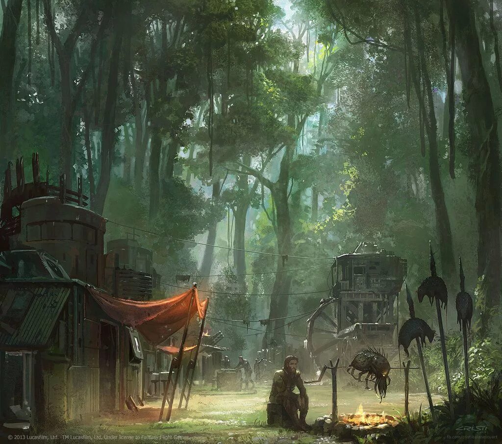 Concept art. Средневековый лес. Концепт арты. Звездные войны поселение в лесу. Звездные войны джунгли.