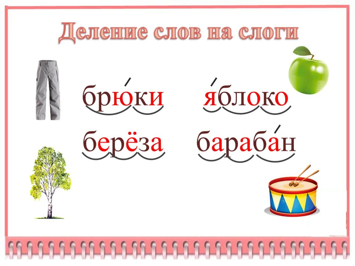 Слоги в слове зеленые. Деление слов на слоги. Яблоко разделить на слоги. Яблоко поделить на слоги. Разделить на слоги слово яблоко.