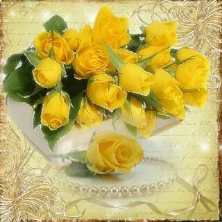 С днем рождения женщине с желтыми розами