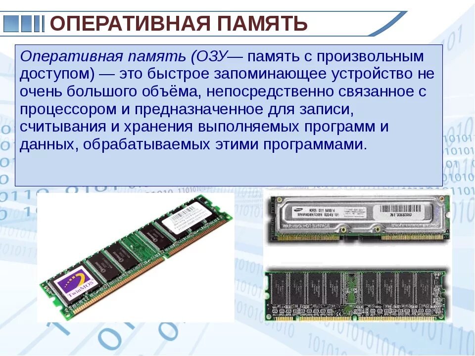 Что такое озу обязательное поле. Оперативная память озу. архитектура оперативной памяти. оперативная память это быстрое запоминающее устройство. озу эвм.