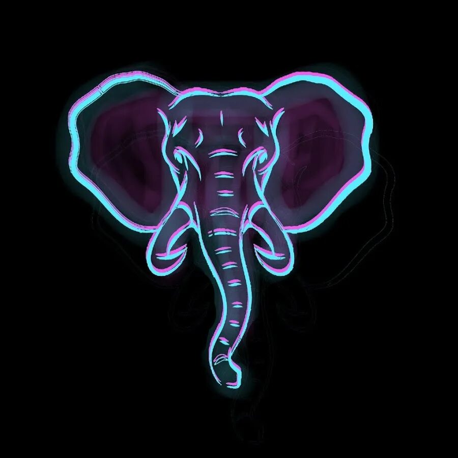 Неоновый слон. Неоновые слоны. Розовый Слоник на черном фоне. Слон из неона. Neon elephant