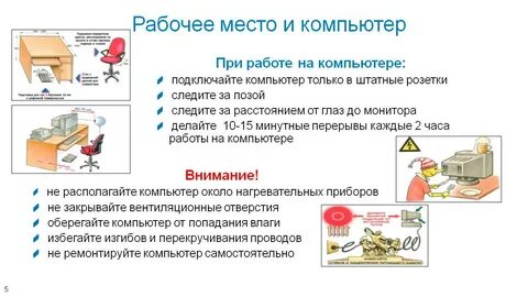 Виды работ с персональным компьютером