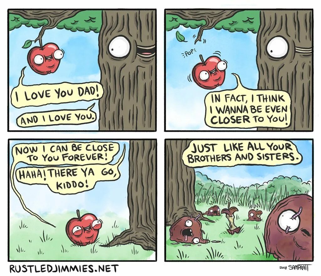 Дерево комикс. Смешные комиксы про деревья. Яблоко комикс. The Apple doesn’t Fall far from the Tree.