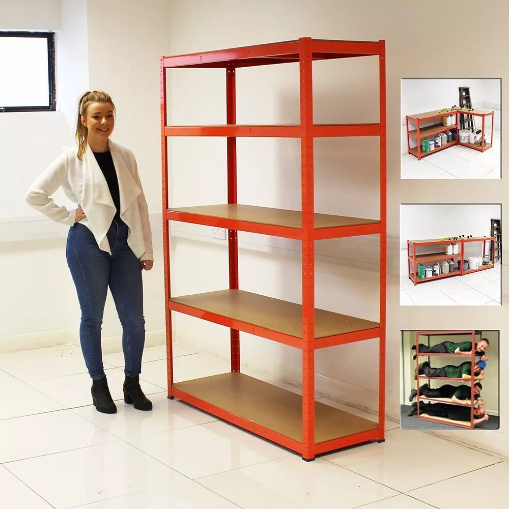 Стеллажи Pack of 3 Extra Deep Storalex® Garage Shelving Racking Units – uk’s bestselling. Стеллаж бытовой. Стеллаж длинный. Стеллаж секционный