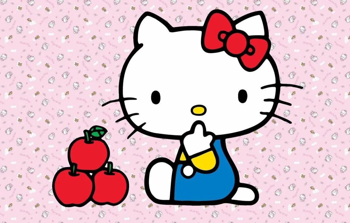 Рисунки китти. Хеллоу Китти Санрио. Хелло Китти с яблоком. Sanrio hello Kitty. Хеллоу Китти Пурин.
