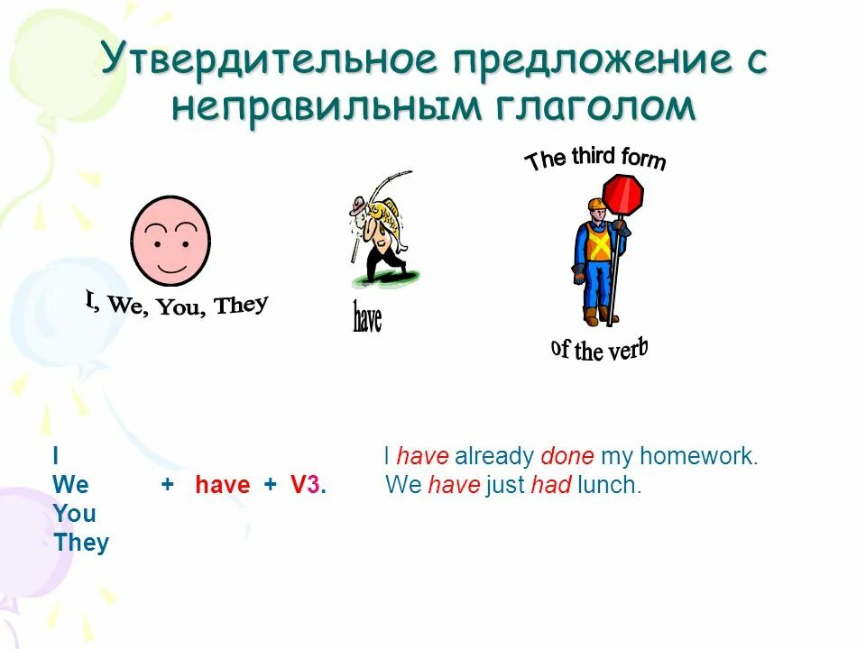 Утвердительные глаголы в английском. Утвердительное предложение. Предложение творительный. Предложения с неправильными глаголами. Утвердительные предложения с have.