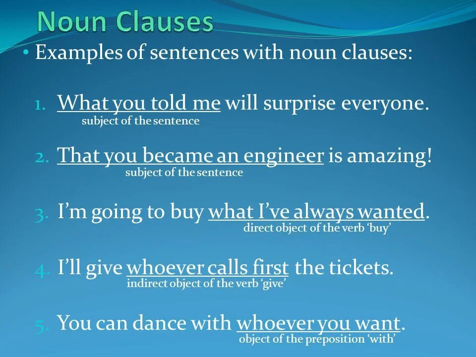 Clause примеры. Noun Clause примеры. Types of Clauses примеры. Noun Clauses в английском. Object clause