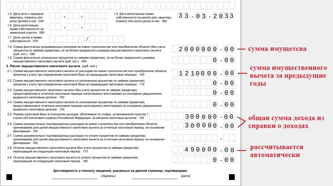 Сумма налоговых вычетов в 3 ндфл