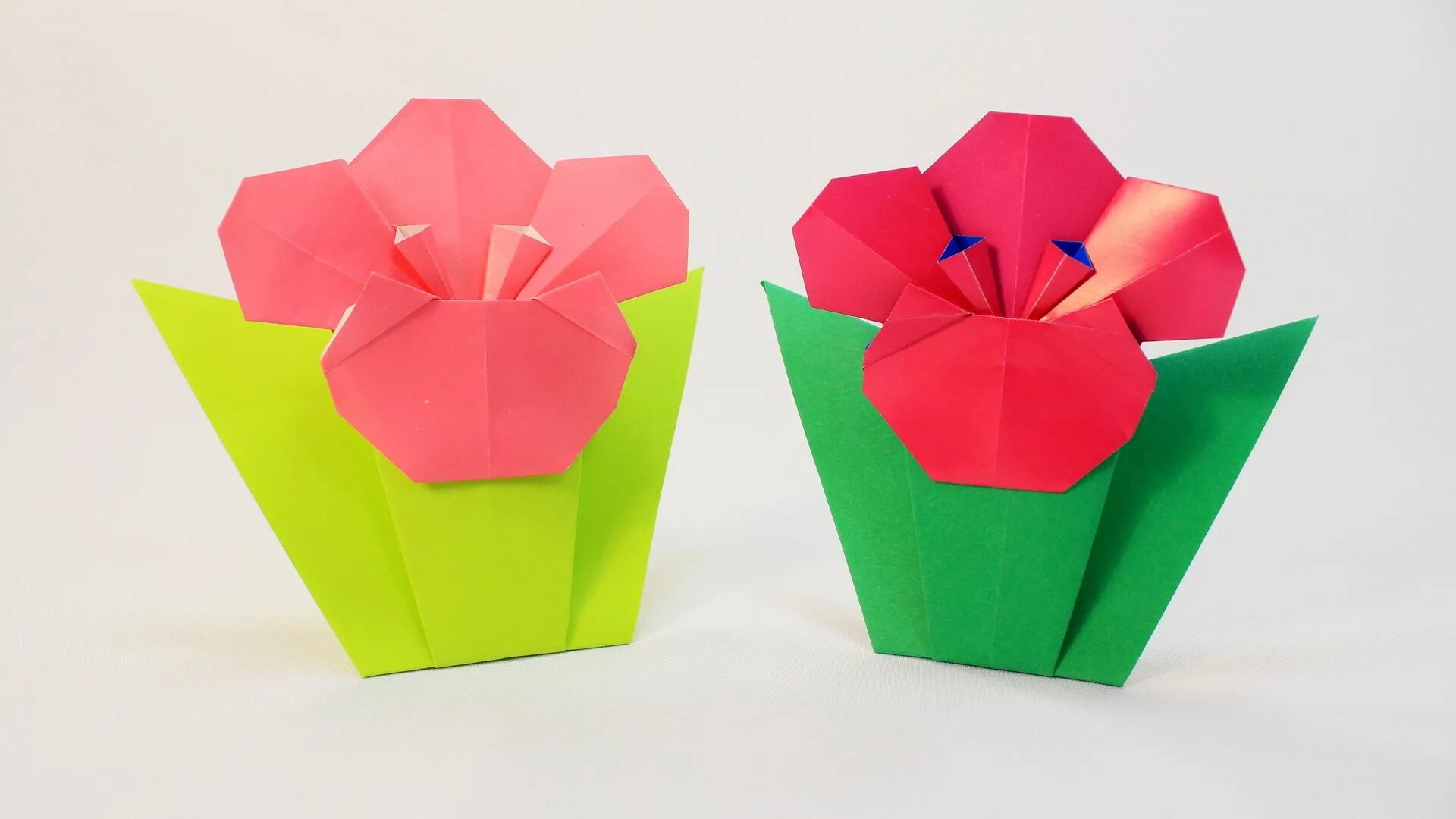 Оригами подарок маме. Поделки из бумаги цветы.