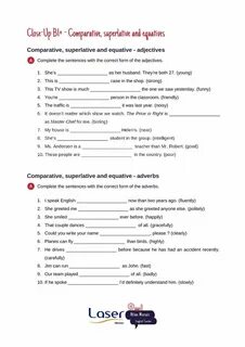 Comparative and superlative adverbs exercises
