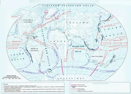 Границы океанов на контурной карте - Страница 2-3. Контурные карты. 6 класс. Пол