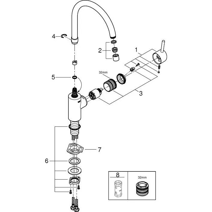 Сборка смесителя для кухни. Смеситель для кухни Грое схема. Смеситель Грое кухонный разобрать. Смеситель Grohe 32661dc3. 320773 Grohe смеситель.