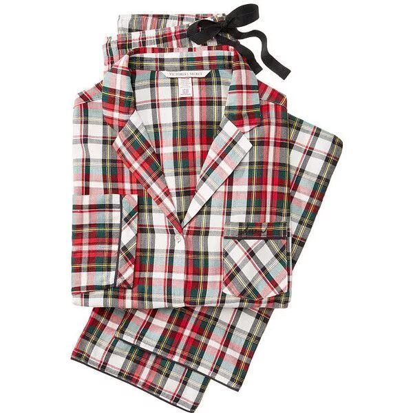 Victoria Secret Pyjamas. Victoria's Secret Flannel Shirt Pajama Set. Victoria Secret Flannel long PJ Set.