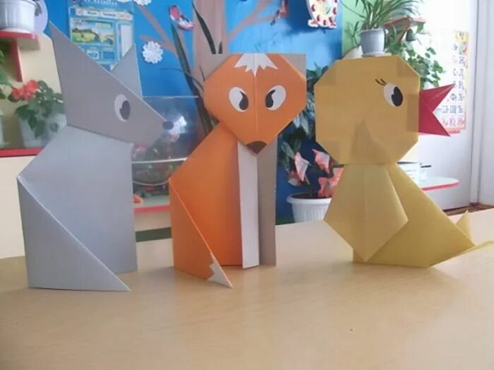 Театр оригами. Оригами в детском саду. Оригами в ДОУ. Оригами в старшей группе детского сада. Оригами для детей в детском саду