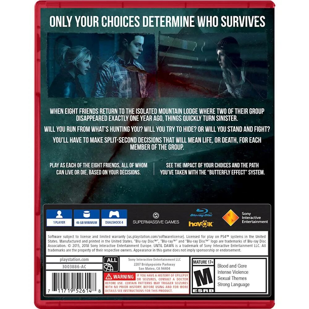 Until dawn диск. Until dawn диск