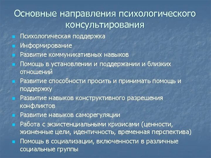 3 психологические направления. Основные направления психологического консультирования. Направления в консультировании психолога. Ведущие направления психологического консультирования. Основные направления консультативной психологии.