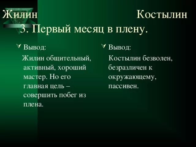 План кавказский пленник 5 класс по главам. Характеристика Жилина и Костылина таблица. Побег Жилина и Костылина. Побег Жилина и Костылина в плену. Жилин и Костылин.